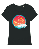 It's Surfing Time Tricou mânecă scurtă guler larg fitted Damă Expresser