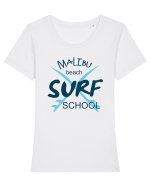 Malibu beach surf school Tricou mânecă scurtă guler larg fitted Damă Expresser