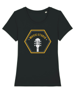 Music Studio Guitar Sound Tricou mânecă scurtă guler larg fitted Damă Expresser