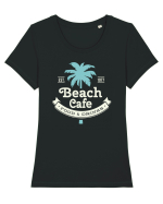 Retro Beach Cafe 1977 Tricou mânecă scurtă guler larg fitted Damă Expresser