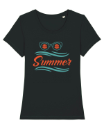 Summer Tricou mânecă scurtă guler larg fitted Damă Expresser