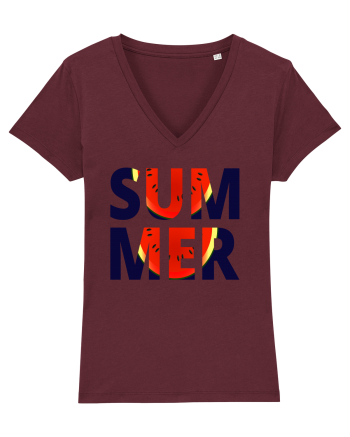 Summer Funny Watermelon Burgundy