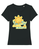 Summer Party Boat Tricou mânecă scurtă guler larg fitted Damă Expresser