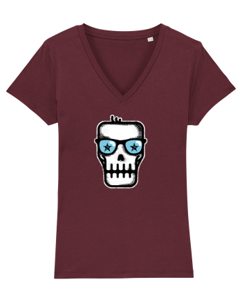 Dead Rock Star Skull Burgundy