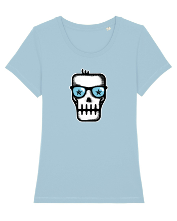 Dead Rock Star Skull Sky Blue
