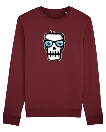 Dead Rock Star Skull Burgundy