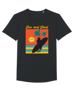 Sun And Sand Surfing Time Tricou mânecă scurtă guler larg Bărbat Skater