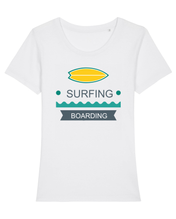 Surfing Boarding White