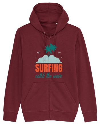 Surfing Catch The Wave Burgundy
