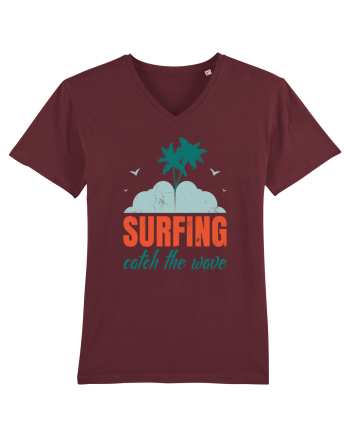 Surfing Catch The Wave Burgundy