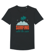 Surfing Catch The Wave Tricou mânecă scurtă guler larg Bărbat Skater