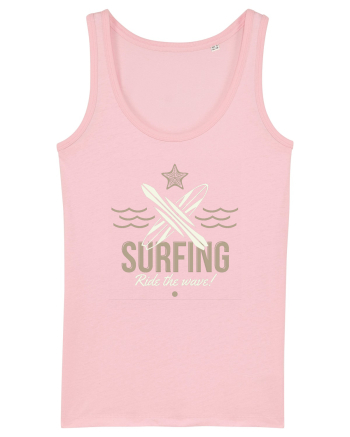 Surfing Ride The Wave Cotton Pink