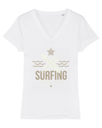 Surfing Ride The Wave White