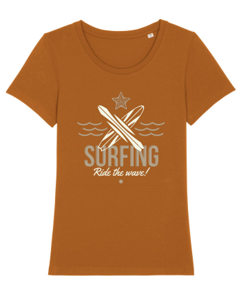 Surfing Ride The Wave Roasted Orange