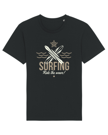 Surfing Ride The Wave Black