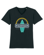 Surfing Wave Rider Tricou mânecă scurtă guler V Bărbat Presenter