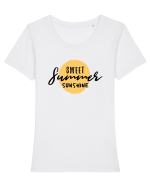 Sweet Summer Sunshine Tricou mânecă scurtă guler larg fitted Damă Expresser
