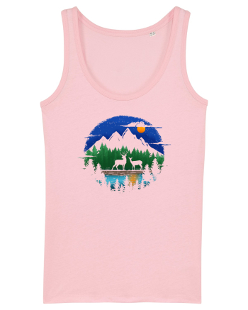 Căprioarele și Lacul din Padure Cotton Pink