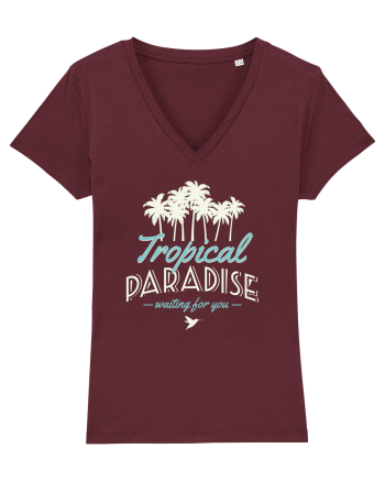 Tropical Paradise Waiting For You Burgundy