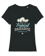 Tropical Paradise Waiting For You Tricou mânecă scurtă guler larg fitted Damă Expresser