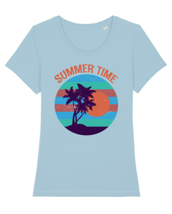 Vintage Summer Sunset Sky Blue
