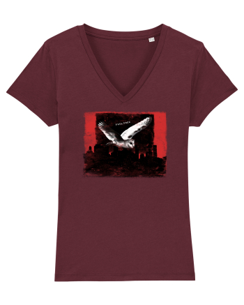 owl flying over the city, feel free Burgundy