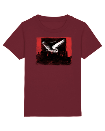 owl flying over the city, feel free Burgundy