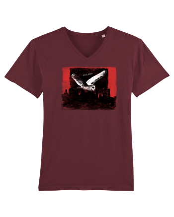 owl flying over the city, feel free Burgundy