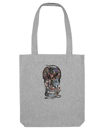 stylized skull flowers Heather Grey