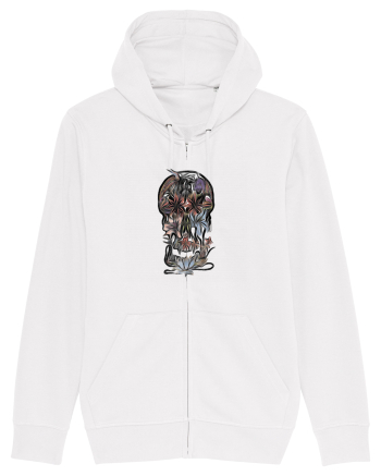 stylized skull flowers White