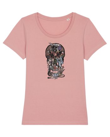 stylized skull flowers Canyon Pink