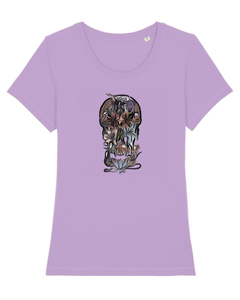stylized skull flowers Lavender Dawn