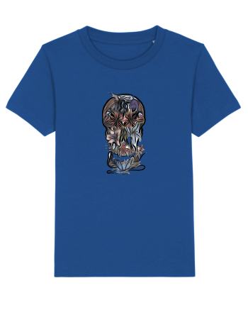 stylized skull flowers Majorelle Blue