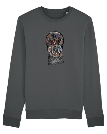 stylized skull flowers Anthracite