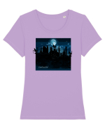 cat in night Tricou mânecă scurtă guler larg fitted Damă Expresser