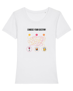 Choose your destiny Tricou mânecă scurtă guler larg fitted Damă Expresser