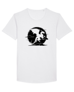 Dragon în văzduh Tricou mânecă scurtă guler larg Bărbat Skater