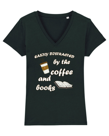 Easily Distracted By The Coffee And Books Black