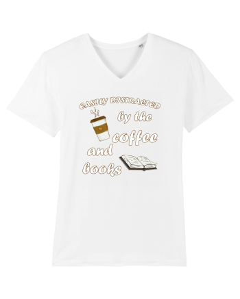 Easily Distracted By The Coffee And Books White