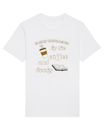 Easily Distracted By The Coffee And Books White