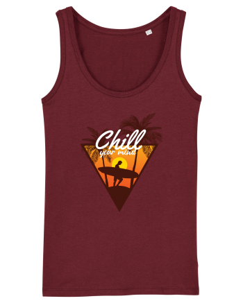 Chill Your Mind Surfer Beach Burgundy