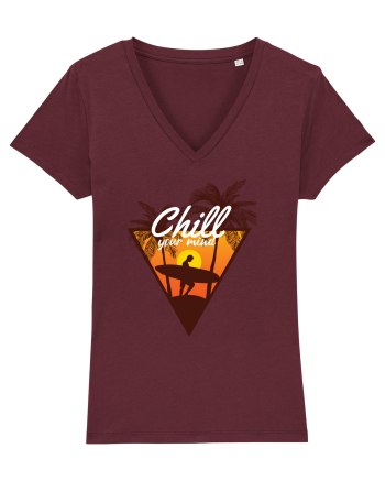 Chill Your Mind Surfer Beach Burgundy