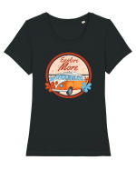 Explore More Van Life Tricou mânecă scurtă guler larg fitted Damă Expresser