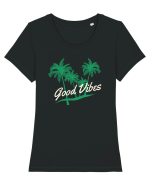 Good Vibes Tricou mânecă scurtă guler larg fitted Damă Expresser