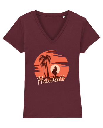 Hawaii Amazing Sunset Girl Burgundy