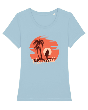 Hawaii Amazing Sunset Girl Sky Blue