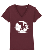 Dragon în văzduh Tricou mânecă scurtă guler V Damă Evoker