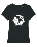 Dragon în văzduh Tricou mânecă scurtă guler larg fitted Damă Expresser