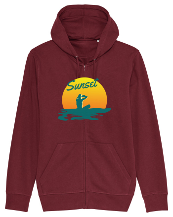 Ocean Sunset Blue Wave Burgundy