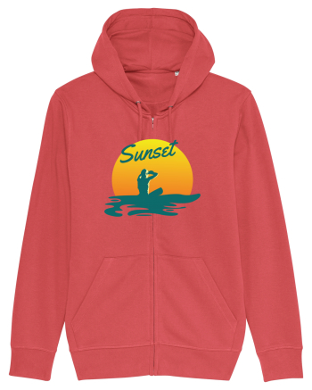 Ocean Sunset Blue Wave Carmine Red